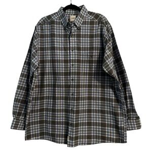 ROWM Men's Blue and Gray Plaid 100% Cotton Button Down XLT Shirt